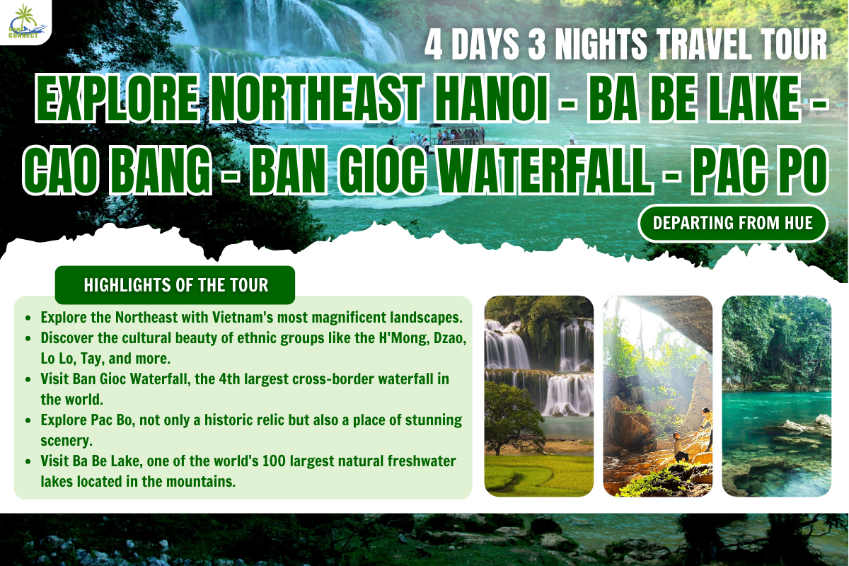 EXPLORE THE NORTHEAST TOUR: HANOI - BA BE LAKE - CAO BANG - BAN GIOC WATERFALL - PAC BO
